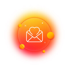 Poster - Message line icon. Heart with incoming SMS, envelope, search, favourite mail, notice, notification. Correspondence concept. One line style. Vector line icon for Business and Advertising