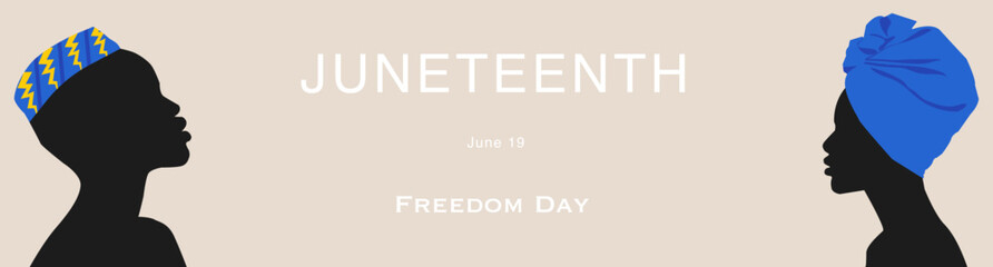 Wall Mural - Juneteenth Independence Day. Annual holiday, celebrated in June 19. African-American history and heritage freedom or emancipation day. Vector background for poster, greeting card, banner, card, flyer.