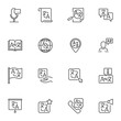 Foreign language translate line icons set