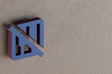 Poster - Beautiful abstract illustrations Blue Piano 0ff  symbol icons on a wall background. 3d rendering illustration. Background pattern for design.