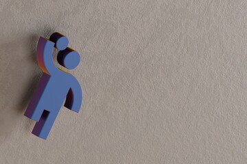 Poster - Beautiful abstract illustrations Blue Sports Handball symbol icons on a wall background. 3d rendering illustration. Background pattern for design.