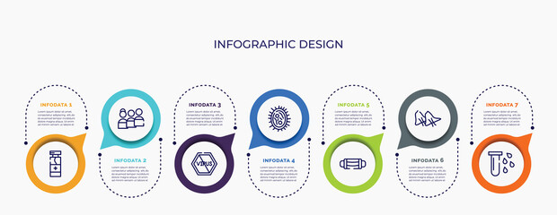 Poster - infographic for concept. vector infographic template with icons and 7 option or steps. included disinfect, people, no virus, bacterias, sterile mask, smallpox, blood for abstract background.