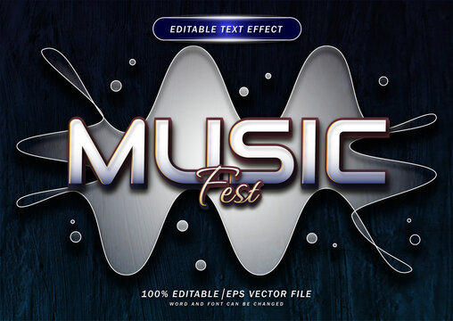 Music  fest text effect. Music event text effect.