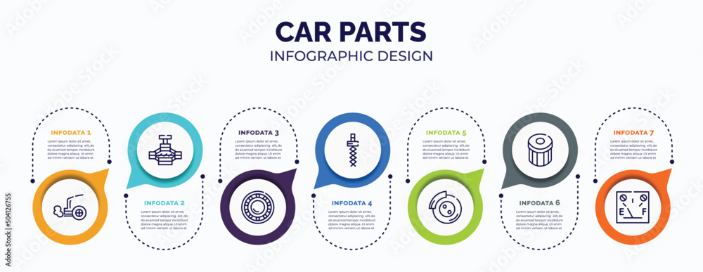 Infographic Using Engine Parts Стоковое векторное изображение «infographic for car parts concept ...