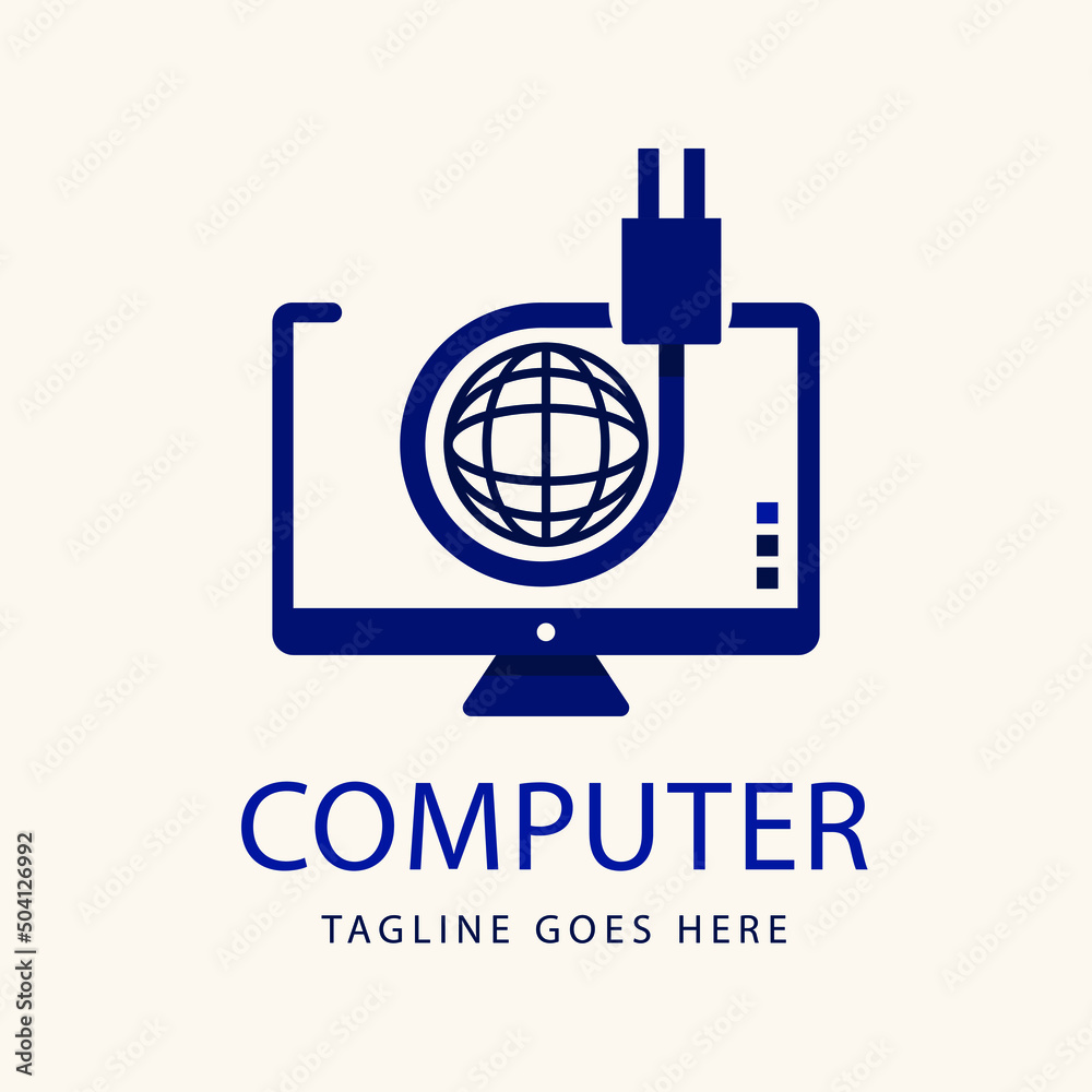 Computer logo design. Pc fix, repair icon. Computer maintenance service ...
