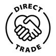 © Revolutionizzed - direct trade hands black outline badge icon label isolated vector on transparent background