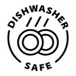 © Revolutionizzed - dishwasher safe black outline badge icon label isolated vector on transparent background