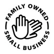 © Revolutionizzed - family owned small business black outline badge icon label isolated vector on transparent background