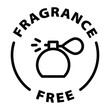 © Revolutionizzed - fragrance free black outline badge icon label isolated vector on transparent background. Perfume free