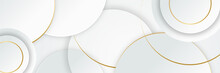 Abstract White And Gold Background. Vector Abstract Graphic Design Banner Pattern Background Template.