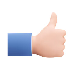 Poster - thumbs up. Isolated 3d object on a transparent background