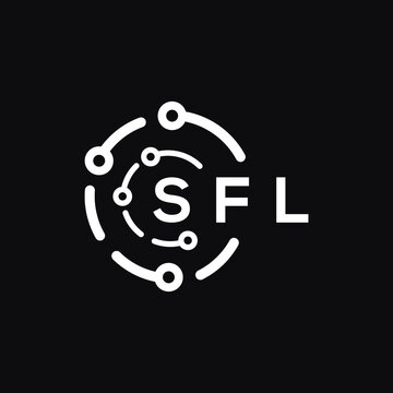 SFL technology letter logo design on black  background. SFL creative initials technology letter logo concept. SFL technology letter design.