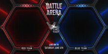 Fighting Battle Arena Versus Horizontal Background With Editable Realistic 3d Text Effect