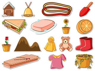 Sticker - Sticker set of mixed daily objects