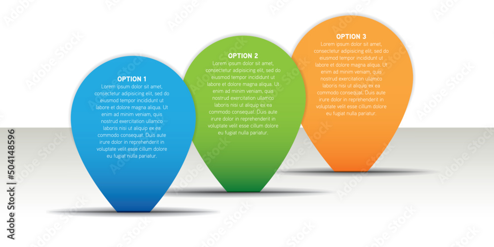 Infographic 3 options template 3D vector. Stock Vector | Adobe Stock