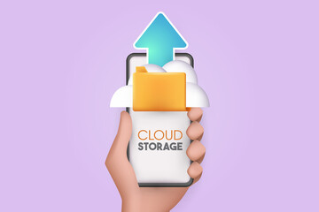 Fototapete - cloud storage 3d vector concept symbol design.