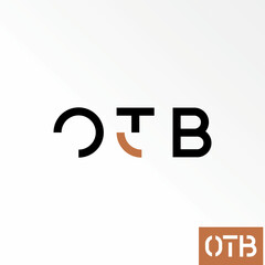 Poster - Unique Letter or word OTB sans serif font with cutting or split side image graphic icon logo design abstract concept vector stock. Can be used as symbol related to monogram or initial