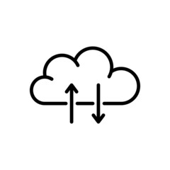 Fototapete - Cloud Line Icon. Vector sign in simple style isolated on white background.