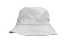 White Bucket Hat Isolated On White