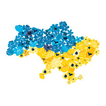 Ukraine Map In Colors. There Is No War In Ukraine. Flat. Isolated Vector Illustration.