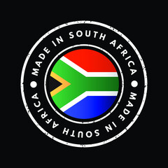 made in south africa text emblem stamp, concept background