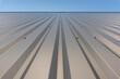 trapezoid corrugated sheet metal Facade of a warehouse.