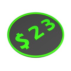Poster - $23. Dollar sign. Shopping, price tag, money. 3d rendering.