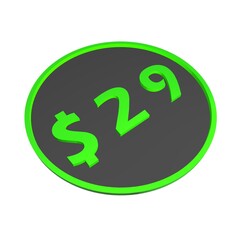 Poster - $29. Dollar sign. Shopping, price tag, money. 3d rendering.