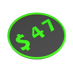 Poster - $47. Dollar sign. Shopping, price tag, money. 3d rendering.