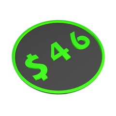 Poster - $46. Dollar sign. Shopping, price tag, money. 3d rendering.