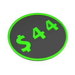Poster - $44. Dollar sign. Shopping, price tag, money. 3d rendering.