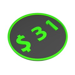 Poster - $31. Dollar sign. Shopping, price tag, money. 3d rendering.