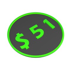 Poster - $51. Dollar sign. Shopping, price tag, money. 3d rendering.