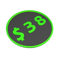 Poster - $38. Dollar sign. Shopping, price tag, money. 3d rendering.