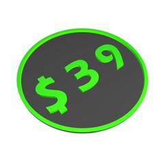 Poster - $39. Dollar sign. Shopping, price tag, money. 3d rendering.