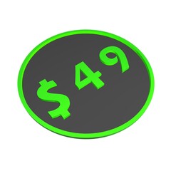 Poster - $49. Dollar sign. Shopping, price tag, money. 3d rendering.