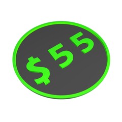 Poster - $55. Dollar sign. Shopping, price tag, money. 3d rendering.