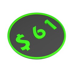 Poster - $61. Dollar sign. Shopping, price tag, money. 3d rendering.