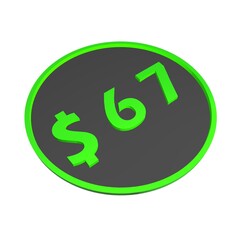 Poster - $67. Dollar sign. Shopping, price tag, money. 3d rendering.