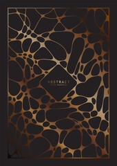 Wall Mural - luxury golden minimalistic geometric a4 template. black premium abstract background design with eleg