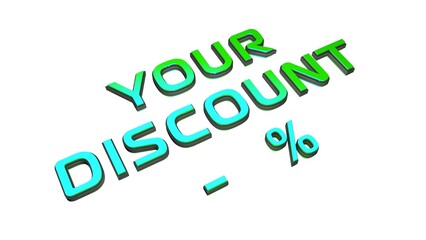 Poster -  Sale and promotion. Green volumetric inscription. 3d rendering.