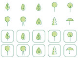 Fototapeta  - drzewa ikony eko ekologia ochrona środowiska web 