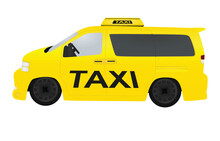 Taxi Car, Side View, Vector Illustration