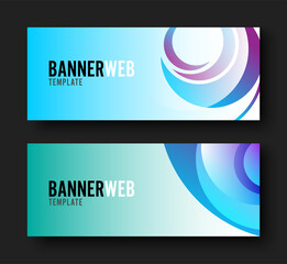 abstract background gradient banner template vector, website header advertising