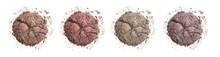 Smashed Brown Makeup Samples Isolated On White Background	