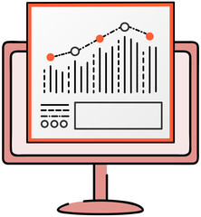 Poster - infographic chart vector template. annual statistics curve graph design. market data diagrams. graph