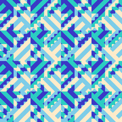 Poster - Classic Hounds-tooth pattern in a patchwork collage style.