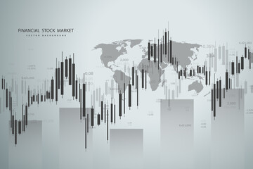 Wall Mural - Stock market and exchange. Bullish point, Trend of graph.Graph chart of stock market investment world trading. Stock market data. Vector illustration