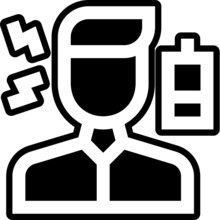 Exhausted Icon Black Vector Illustration