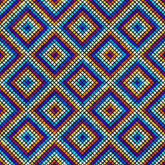 Fototapete - Vector seamless mosaic art pattern. Art background.